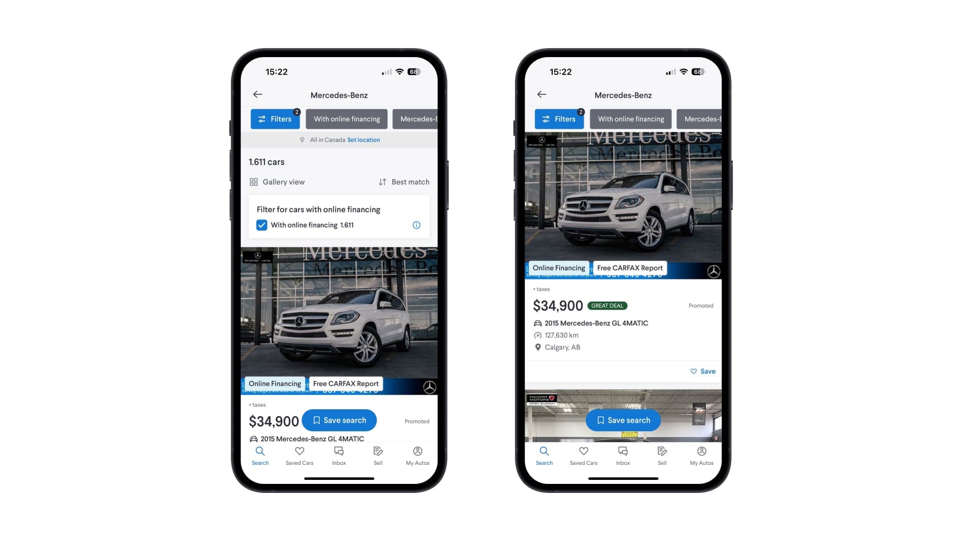 eBay Motors marketplace interface on desktop.